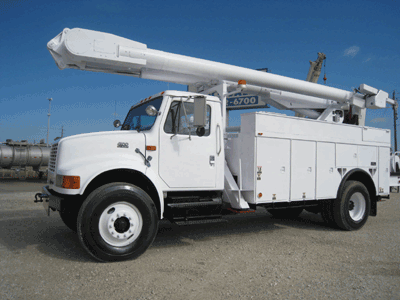 Red Bucket Truck