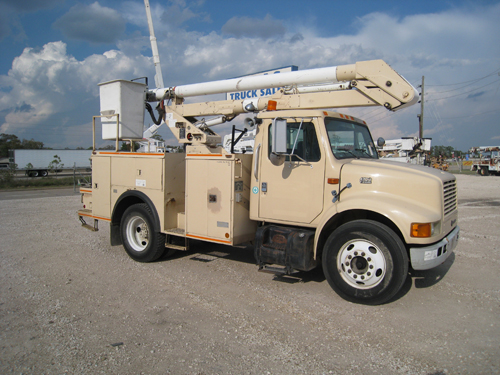 bucket truck with 50 gallon tank.