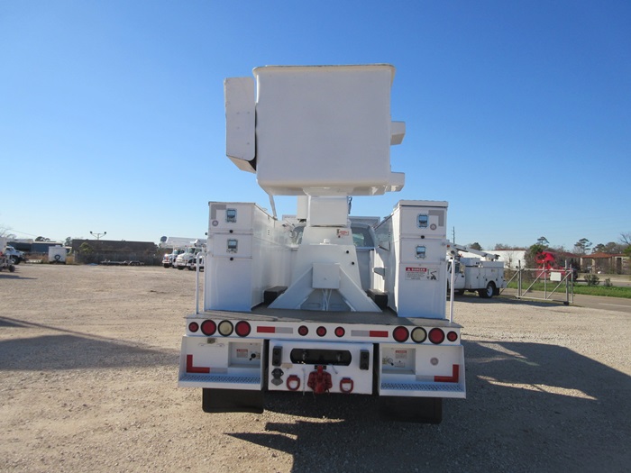 Bucket truck with two man bucket.