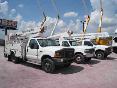 Group of Bucket Trucks