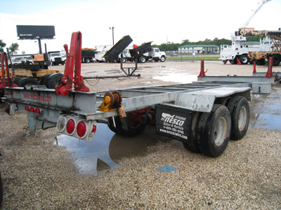 Road ready utility pole trailer.