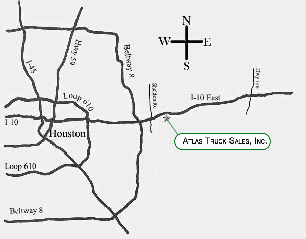 Map to Atlas Truck Sales - Houston