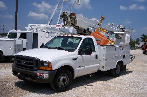 This bucket truck has a 35' work height.