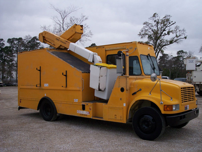 This is a one man van bucket truck.